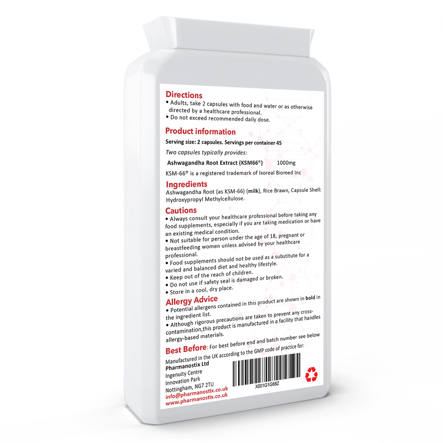 Ashwagandha KSM-66 ®, 1000mg Daily Dose with 5% Withanolides-1
