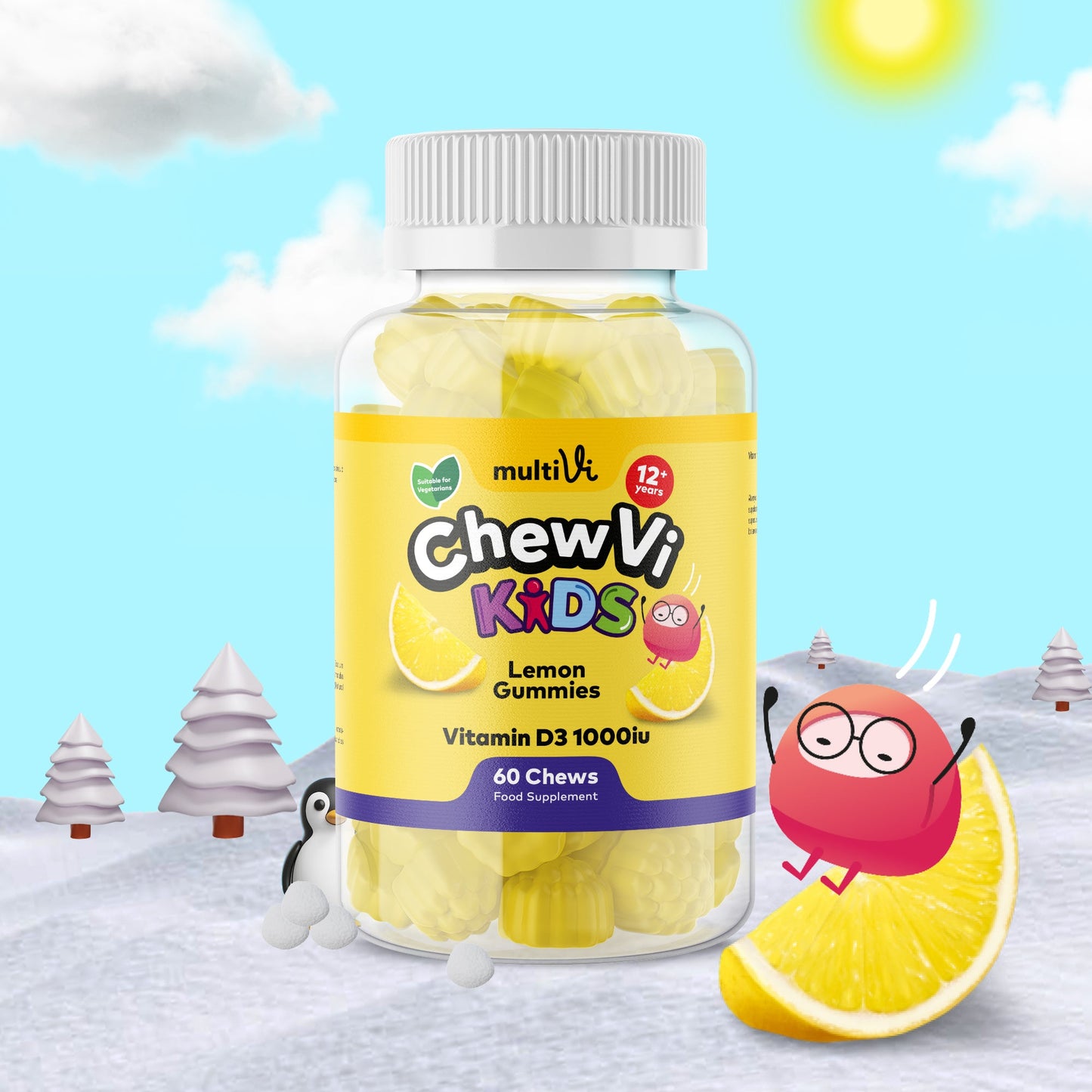 Kids Vitamin D3 Gummies - Lemon Flavour