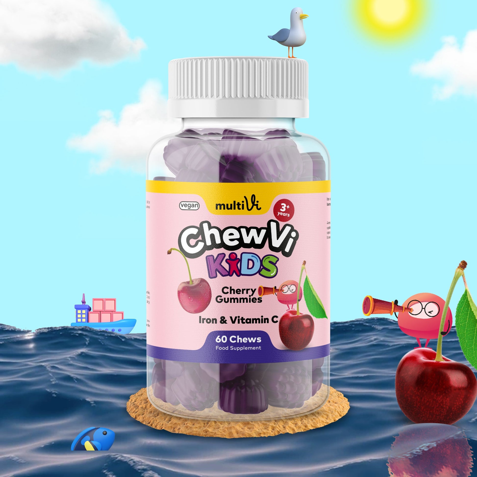 Multivi Kids & Vitamin C Gummies - Cherry Flavour (For Kids)-0