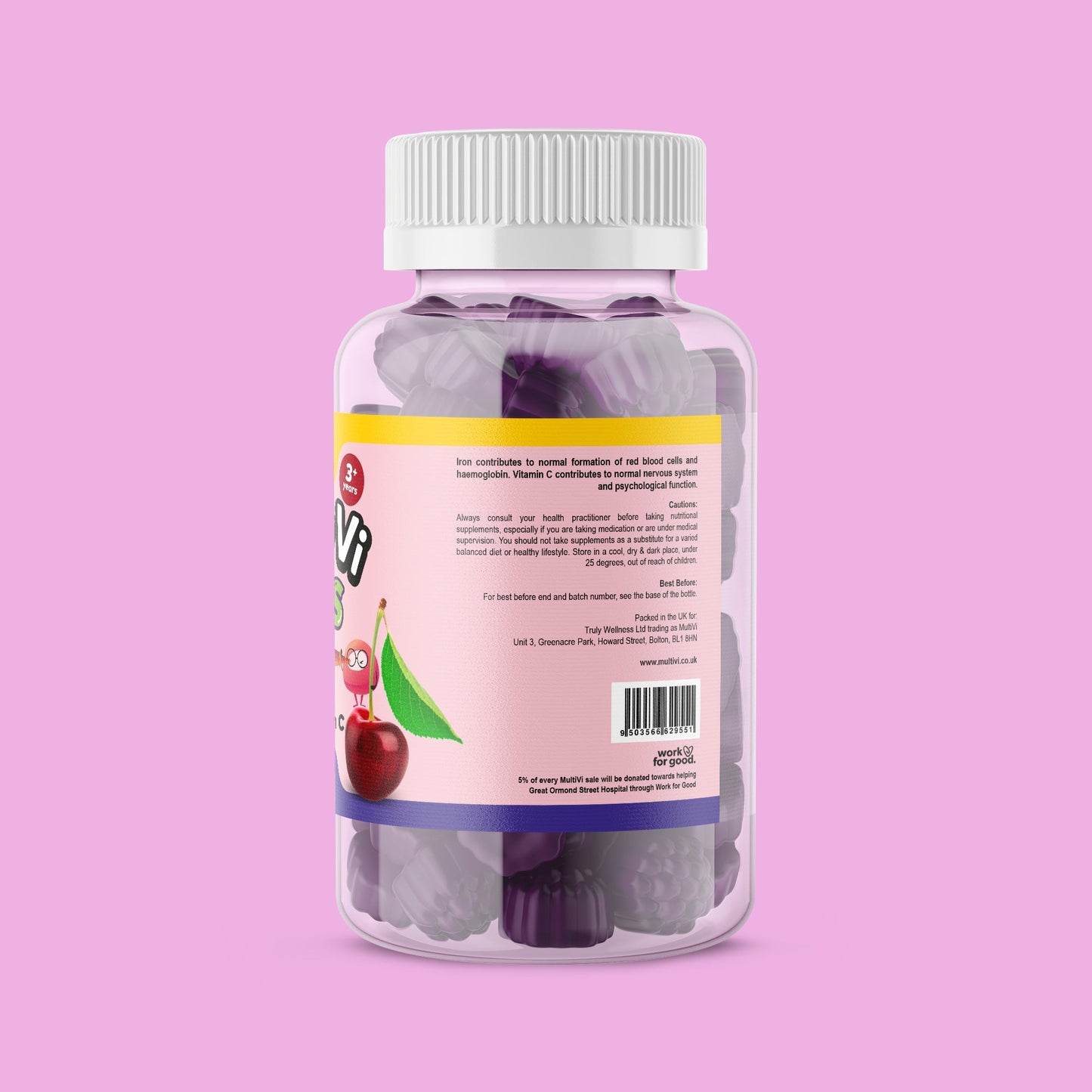 Multivi Kids & Vitamin C Gummies - Cherry Flavour (For Kids)-2