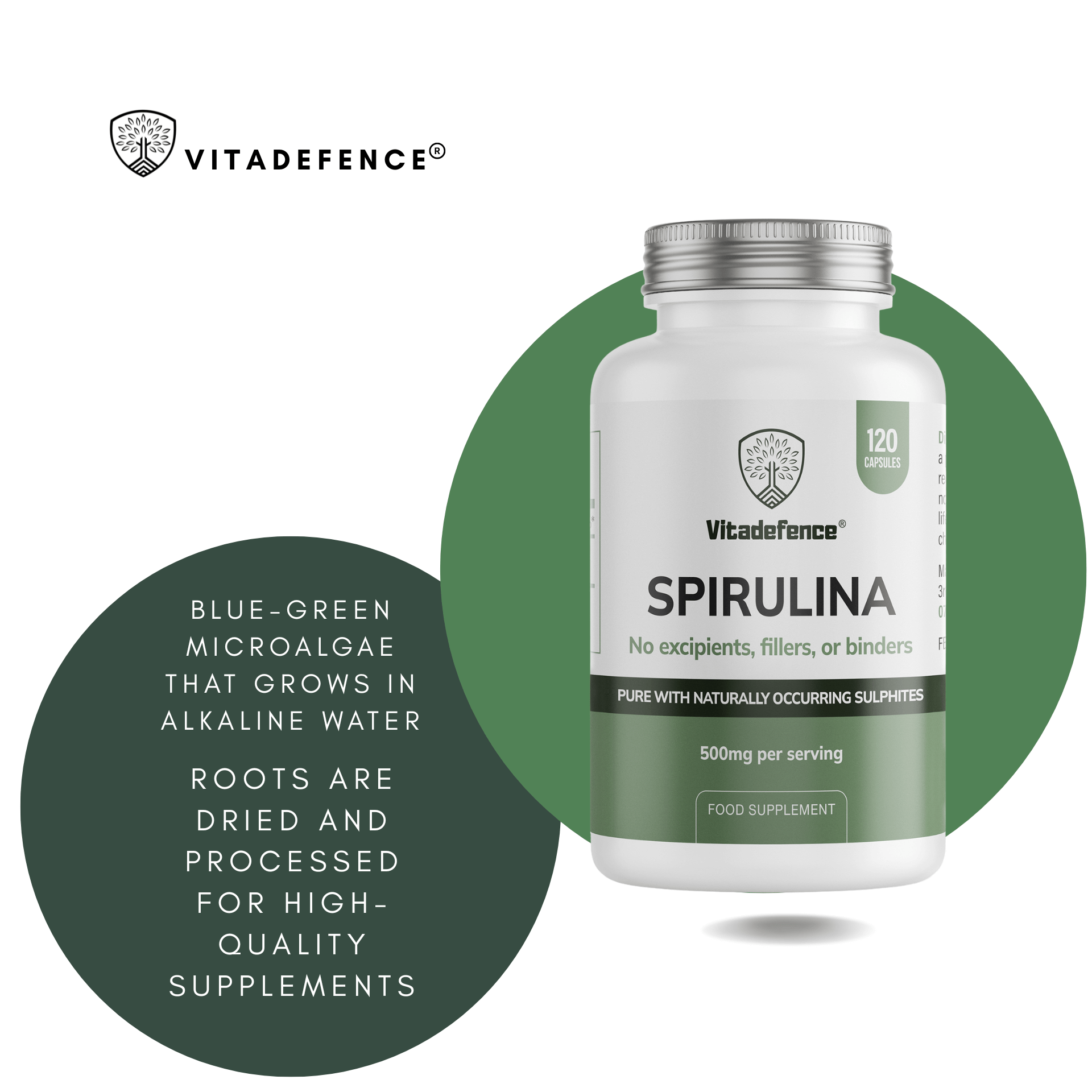 Spirulina | 500 mg Vegan Capsules – 120 Count-3