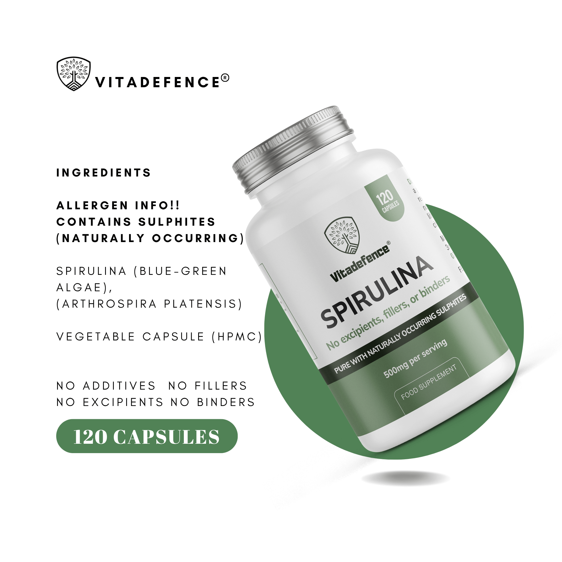 Spirulina | 500 mg Vegan Capsules – 120 Count-4