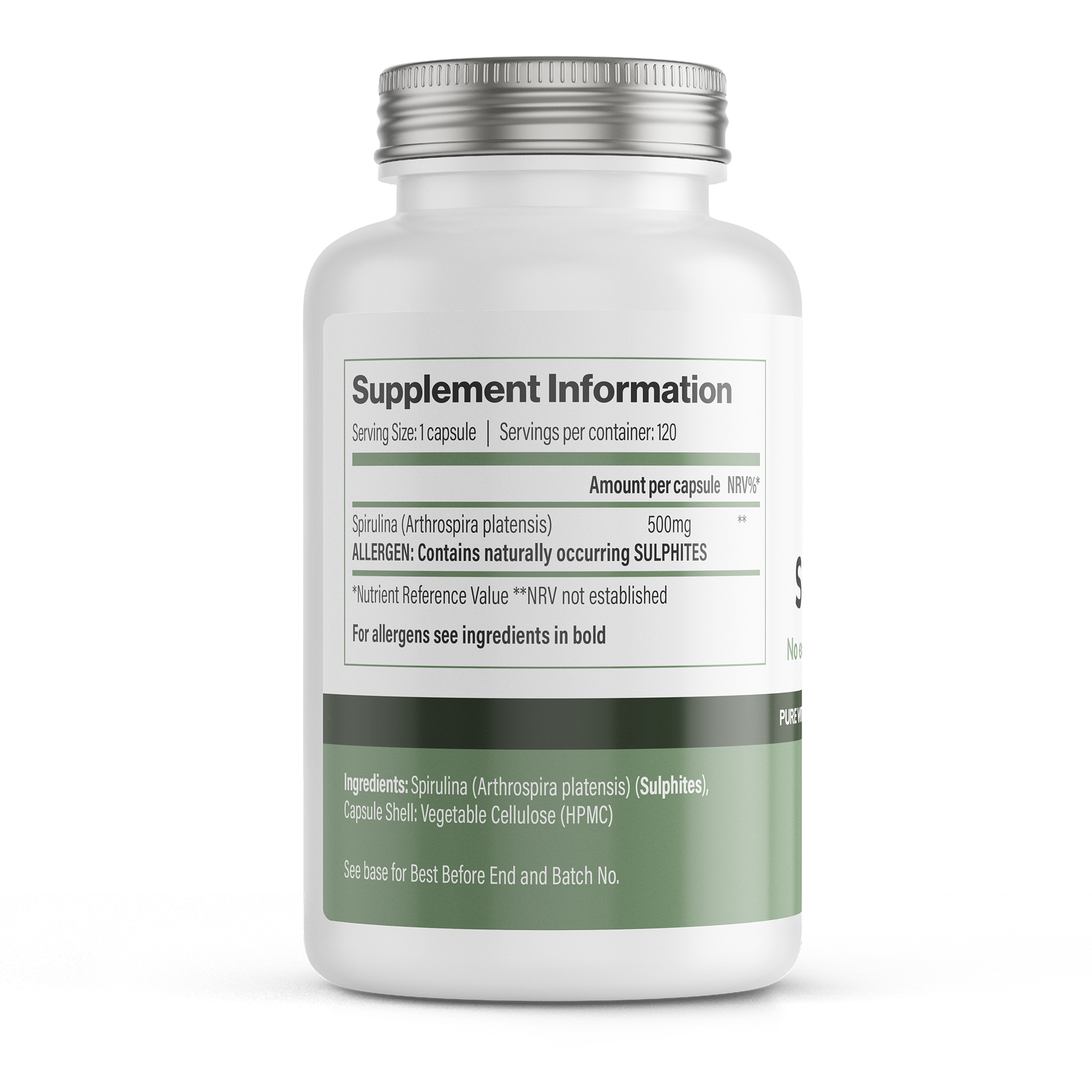 Spirulina | 500 mg Vegan Capsules – 120 Count-2