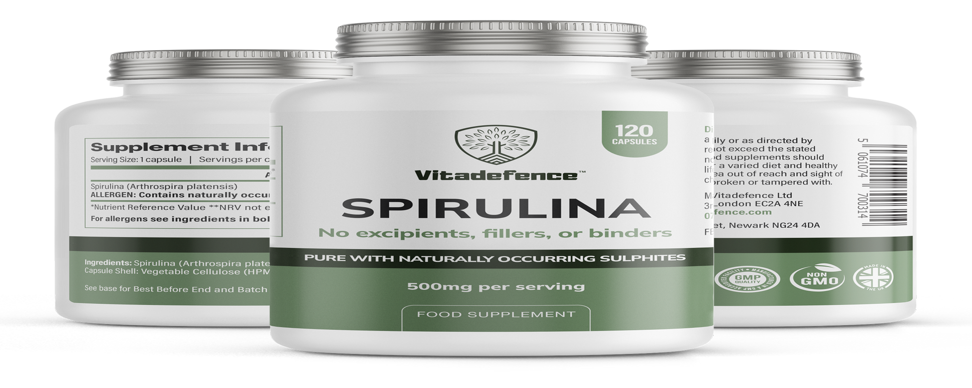 Spirulina | 500 mg Vegan Capsules – 120 Count-1