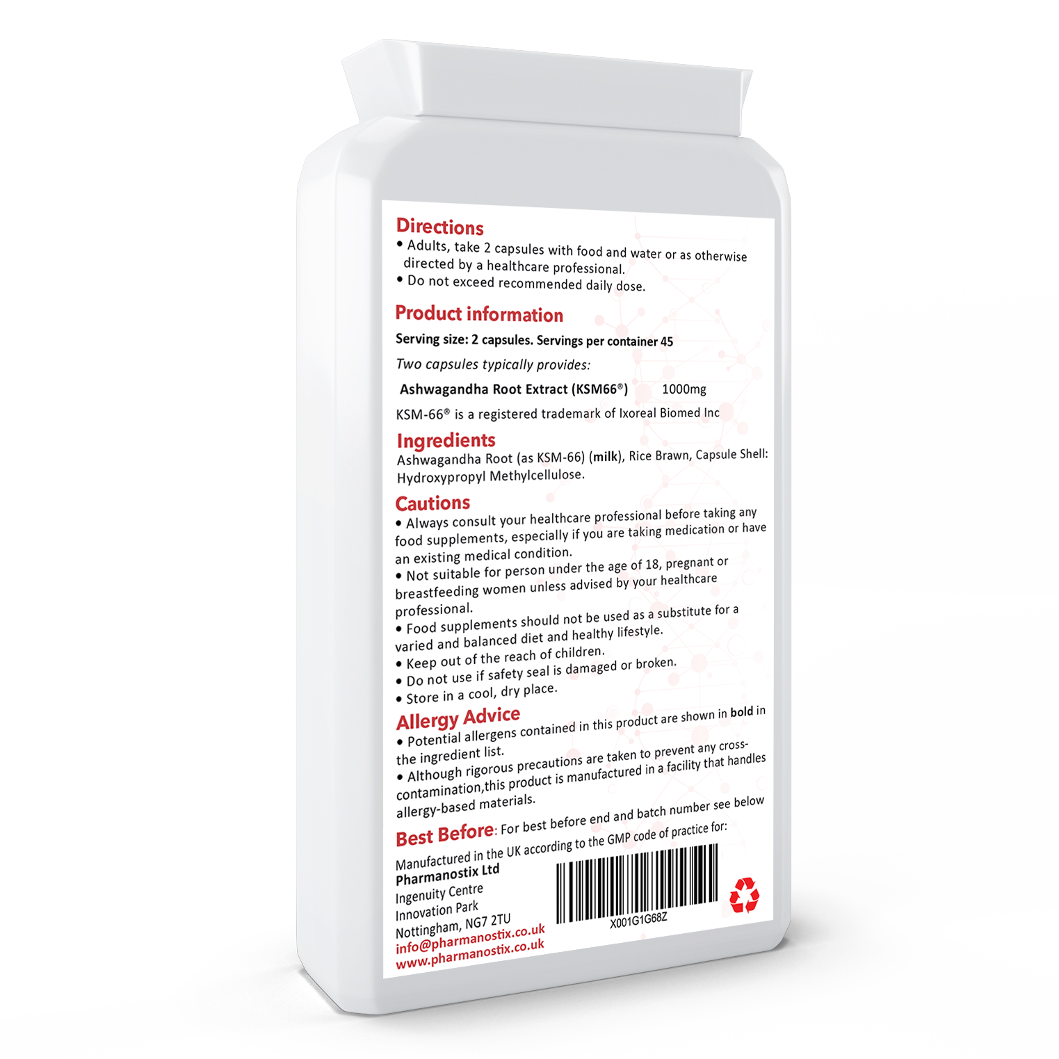 Ashwagandha KSM-66 ®, 1000mg Daily Dose with 5% Withanolides-1