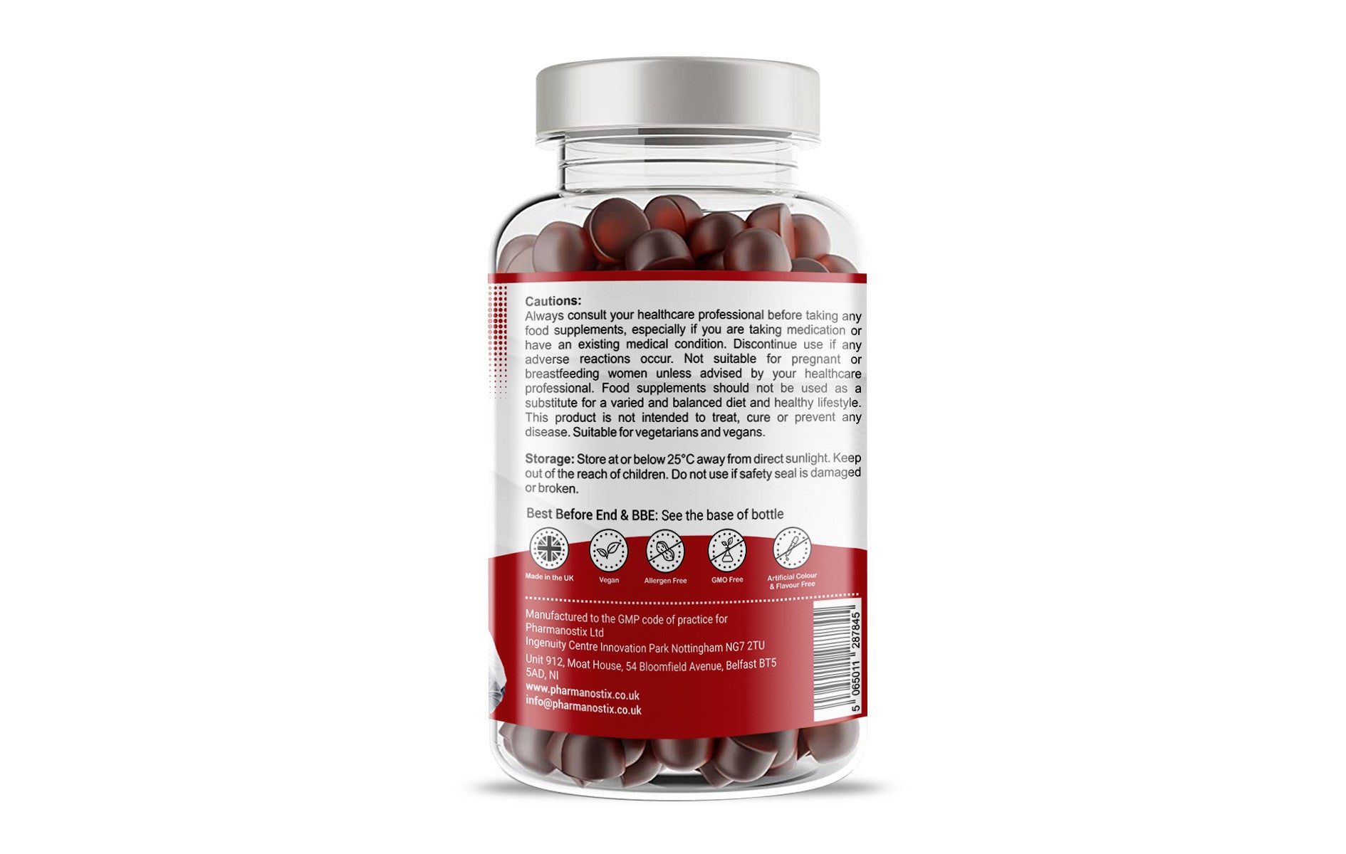Iron & Vitamin C Vegan Gummies - 150 Natural Cherry Flavour-1
